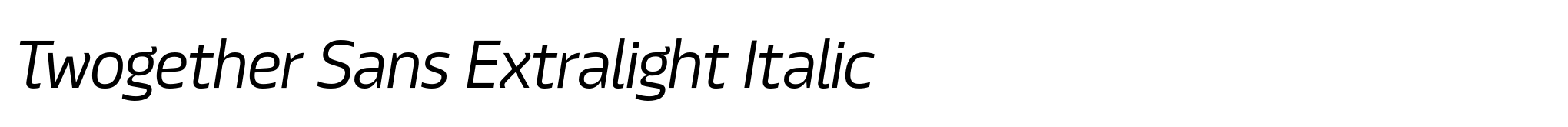 Twogether Sans Extralight Italic image